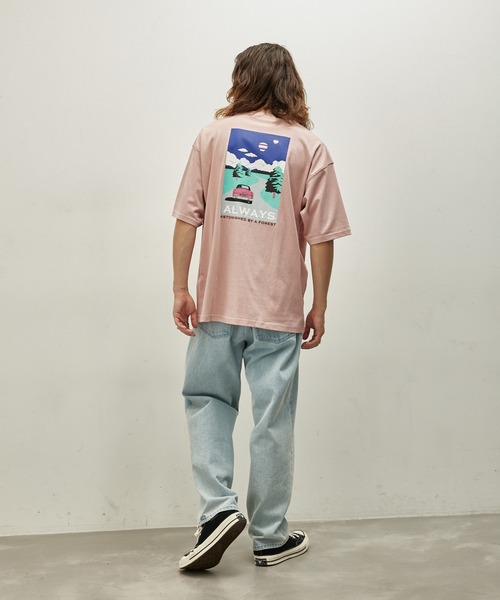 JUNRED(ジュンレッド)の「シティポップバックプリントTシャツ(Tシャツ/カットソー・メンズ・ピンク/チャコールグレー/ホワイト・L/LL/M)」の15枚目の写真