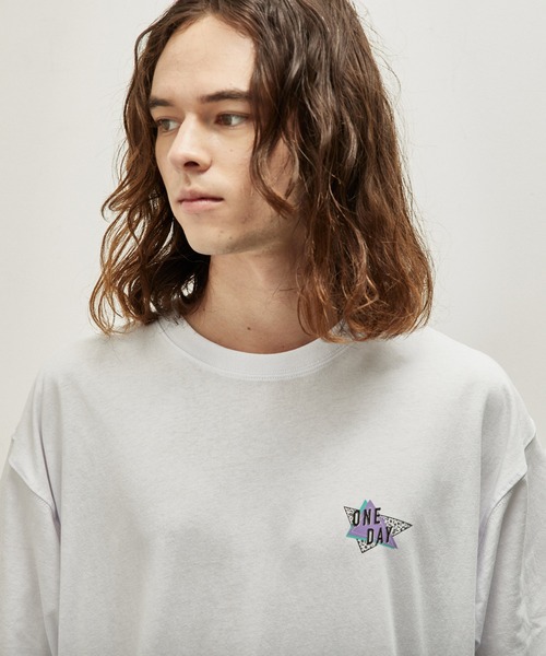 JUNRED(ジュンレッド)の「シティポップバックプリントTシャツ(Tシャツ/カットソー・メンズ・ピンク/チャコールグレー/ホワイト・L/LL/M)」の18枚目の写真