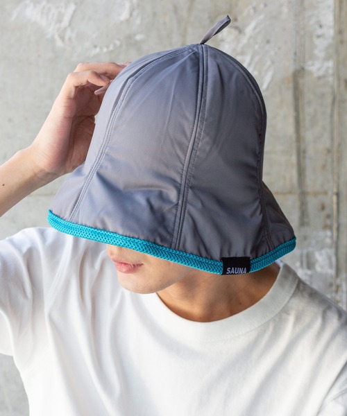 14+(イチヨンプラス)の「ナイロンサウナハット 高断熱(3Mシンサレート使用)・深めタイプ 袋付き(ハット・レディース・カーキ/アイボリー/ブラック/ピンク/ライトブルー/グレー・MEDIUM)」の3枚目の写真