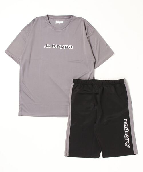 Kappa（カッパ）の「kappa/カッパ ドライ DRY 速乾 半袖Tシャツ×ハーフパンツ セットアップ 上下セット ビッグシルエット 大きいサイズ（3L,4L,5L）（ルームウェア/パジャマ・メンズ・ブルー/ブルー系その他2/ホワイト系その他/ホワイト/グレー系その他/ブルー系その他/グレー・6L/5L/4L）」の4枚目の写真