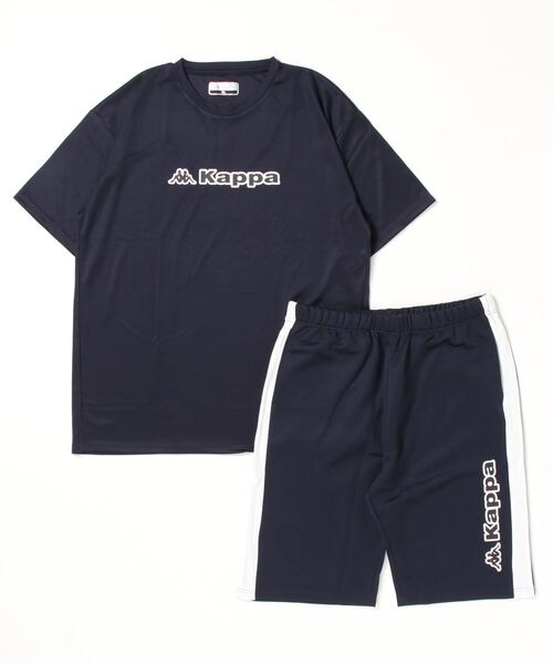 Kappa（カッパ）の「kappa/カッパ ドライ DRY 速乾 半袖Tシャツ×ハーフパンツ セットアップ 上下セット ビッグシルエット 大きいサイズ（3L,4L,5L）（ルームウェア/パジャマ・メンズ・ブルー/ブルー系その他2/ホワイト系その他/ホワイト/グレー系その他/ブルー系その他/グレー・6L/5L/4L）」の7枚目の写真