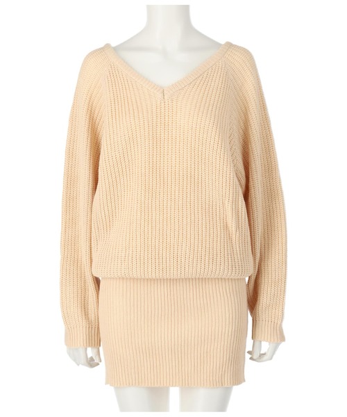 ANAP（アナップ）の「バックスピンドルニットワンピース（ワンピース・レディース・グレー/アイボリー/スミクロ・FREE）」の18枚目の写真