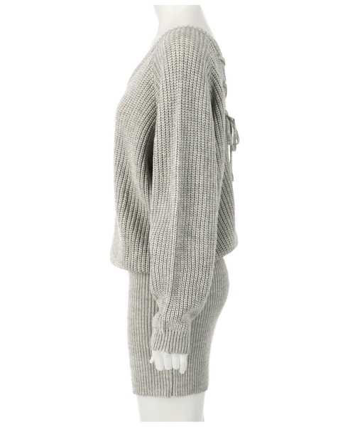 ANAP（アナップ）の「バックスピンドルニットワンピース（ワンピース・レディース・グレー/アイボリー/スミクロ・FREE）」の21枚目の写真