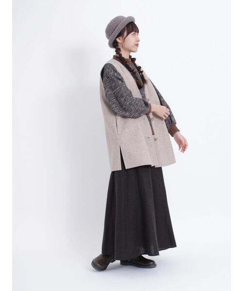 Samansa Mos2（サマンサ モスモス）の「フェルトロールハット（ハット・レディース・モカ/ブラック・F）」の11枚目の写真