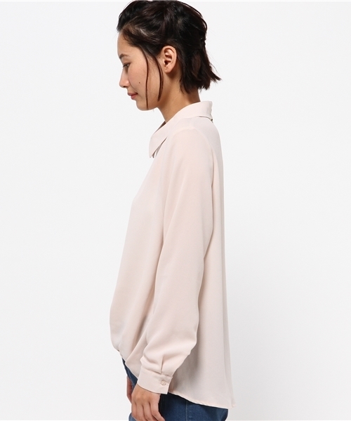 OUTLET（アウトレット）の「【CAPRICIEUX LE'MAGE】ドレープシャツプルオーバー（シャツ/ブラウス・レディース・ベージュ/ネイビー/ホワイト・FREE）」の5枚目の写真