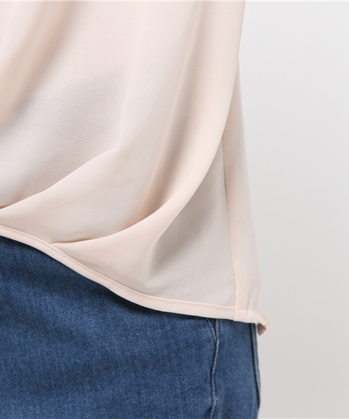 OUTLET（アウトレット）の「【CAPRICIEUX LE'MAGE】ドレープシャツプルオーバー（シャツ/ブラウス・レディース・ベージュ/ネイビー/ホワイト・FREE）」の10枚目の写真