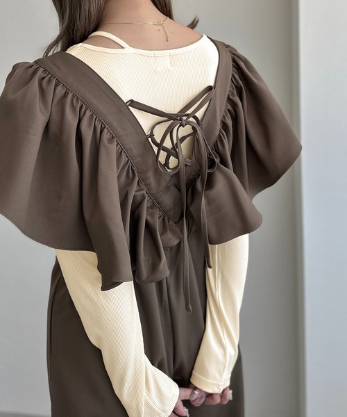 apres jour clair（アプレジュールクレア）の「【apres jour clair】リブレイヤードトップス【ZOZOTOWN限定アイテム】（Tシャツ/カットソー・レディース・アイボリー/ブラウン系その他/オレンジ系その他/ブラック/杢グレー・X-LARGE/フリー）」の10枚目の写真