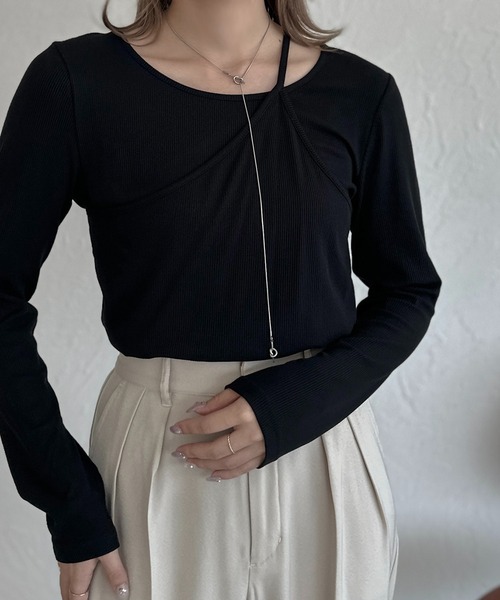 apres jour clair（アプレジュールクレア）の「【apres jour clair】リブレイヤードトップス【ZOZOTOWN限定アイテム】（Tシャツ/カットソー・レディース・アイボリー/ブラウン系その他/オレンジ系その他/ブラック/杢グレー・X-LARGE/フリー）」の13枚目の写真