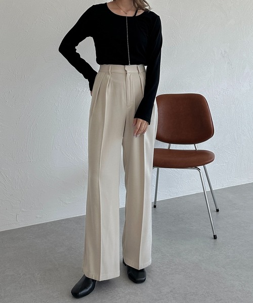 apres jour clair（アプレジュールクレア）の「【apres jour clair】リブレイヤードトップス【ZOZOTOWN限定アイテム】（Tシャツ/カットソー・レディース・アイボリー/ブラウン系その他/オレンジ系その他/ブラック/杢グレー・X-LARGE/フリー）」の16枚目の写真