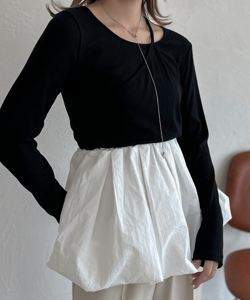 apres jour clair（アプレジュールクレア）の「【apres jour clair】リブレイヤードトップス【ZOZOTOWN限定アイテム】（Tシャツ/カットソー・レディース・アイボリー/ブラウン系その他/オレンジ系その他/ブラック/杢グレー・X-LARGE/フリー）」の17枚目の写真