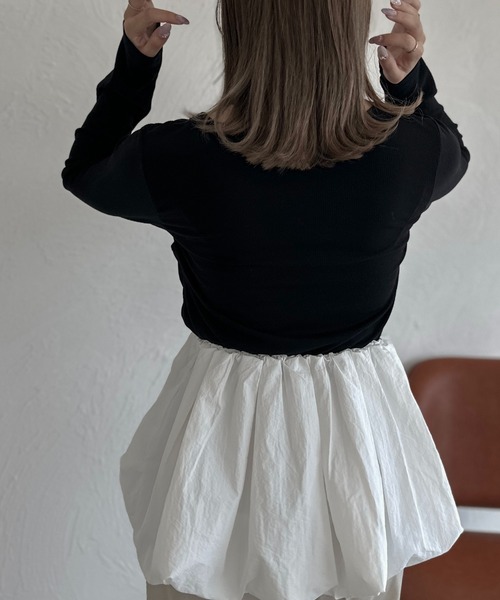 apres jour clair（アプレジュールクレア）の「【apres jour clair】リブレイヤードトップス【ZOZOTOWN限定アイテム】（Tシャツ/カットソー・レディース・アイボリー/ブラウン系その他/オレンジ系その他/ブラック/杢グレー・X-LARGE/フリー）」の19枚目の写真