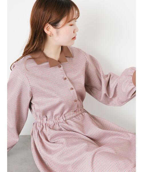 ehka sopo（エヘカソポ）の「チェック開襟ワンピース（ワンピース・レディース・ブラック/レッド/グリーン・F）」の9枚目の写真