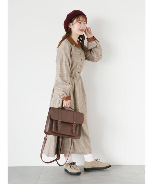 ehka sopo（エヘカソポ）の「チェック開襟ワンピース（ワンピース・レディース・ブラック/レッド/グリーン・F）」の11枚目の写真