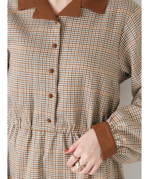 ehka sopo（エヘカソポ）の「チェック開襟ワンピース（ワンピース・レディース・ブラック/レッド/グリーン・F）」の12枚目の写真