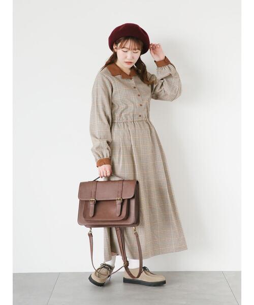 ehka sopo（エヘカソポ）の「チェック開襟ワンピース（ワンピース・レディース・ブラック/レッド/グリーン・F）」の14枚目の写真