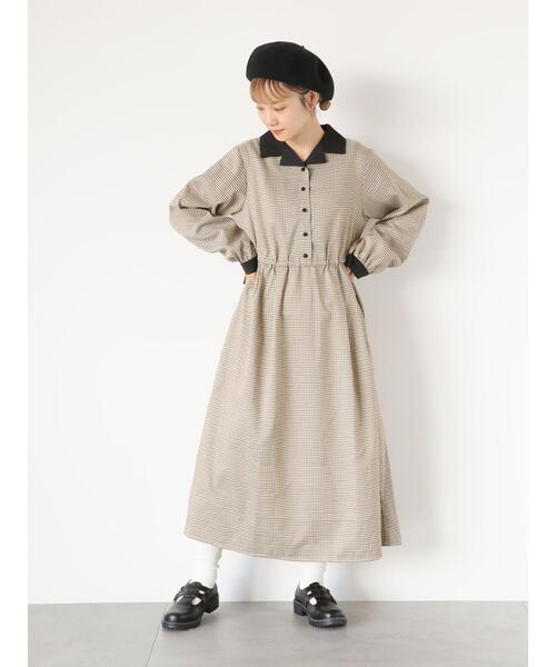 ehka sopo（エヘカソポ）の「チェック開襟ワンピース（ワンピース・レディース・ブラック/レッド/グリーン・F）」の19枚目の写真