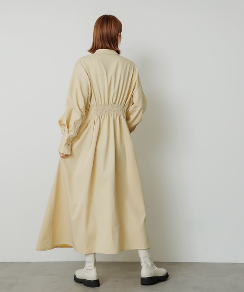 SENSE OF PLACE by URBAN RESEARCH（センスオブプレイスバイアーバンリサーチ）の「『COMPACT/低身長向けサイズ展開あり』ウエストタックフレアシャツワンピース（ワンピース・レディース・グレー系その他/ブラック/ベージュ・ONE/S）」の19枚目の写真