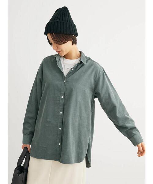 Green Parks(グリーンパークス)の「柔らかい細コールシャツ(シャツ/ブラウス・レディース・ベージュ/ネイビー/ブルーグリーン/ホワイト系その他2・FREE)」の9枚目の写真