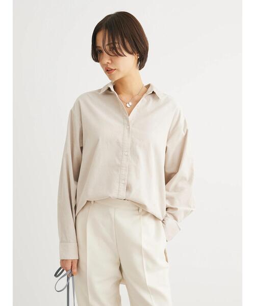 Green Parks(グリーンパークス)の「柔らかい細コールシャツ(シャツ/ブラウス・レディース・ベージュ/ネイビー/ブルーグリーン/ホワイト系その他2・FREE)」の10枚目の写真