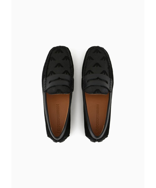 EMPORIO ARMANI（エンポリオアルマーニ）の「【エンポリオ アルマーニ】ドライビングローファー マイクロパーフォレーションスエード製（ローファー・メンズ・ブラック×ブラック/ブラウン/スミクロ・7/8.5/7.5/9/6.5/8）」の6枚目の写真