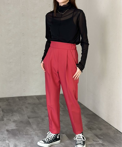 Per sist ence(パーシエンス)の「シアーメローハイネックトップス(Tシャツ/カットソー・レディース・ブラウン/アイボリー/ブラック/グレー・FREE)」の14枚目の写真