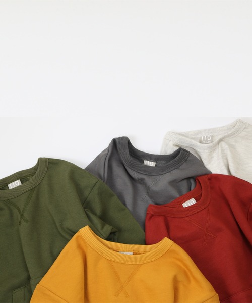 DILASH（ディラッシュ）の「WEB限定ポケット付きトレーナー（スウェット・キッズ・ワインレッド/ネイビー/ブラウン/カーキ/ブラック/レンガ/チャコール/グリーン/オレンジ/グレー・120/100/90/80/140/130/110）」の12枚目の写真