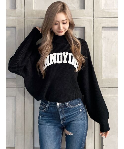 GYDA(ジェイダ)の「ANNOYINGサガラニットトップス(ニット/セーター・レディース・ブラック/ベージュ/グレー・FREE)」の4枚目の写真