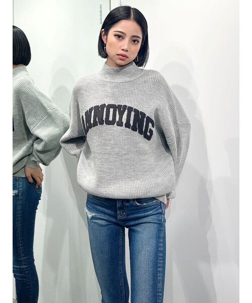 GYDA(ジェイダ)の「ANNOYINGサガラニットトップス(ニット/セーター・レディース・ブラック/ベージュ/グレー・FREE)」の7枚目の写真