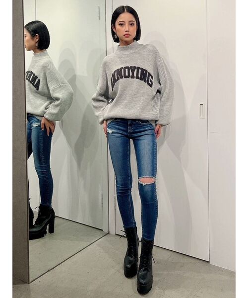 GYDA(ジェイダ)の「ANNOYINGサガラニットトップス(ニット/セーター・レディース・ブラック/ベージュ/グレー・FREE)」の10枚目の写真