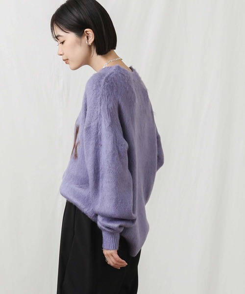 Gready Brilliant(グレディブリリアン)の「NYロゴニット(ニット/セーター・レディース・チャコールグレー/ベージュ/サックスブルー・FREE)」の9枚目の写真