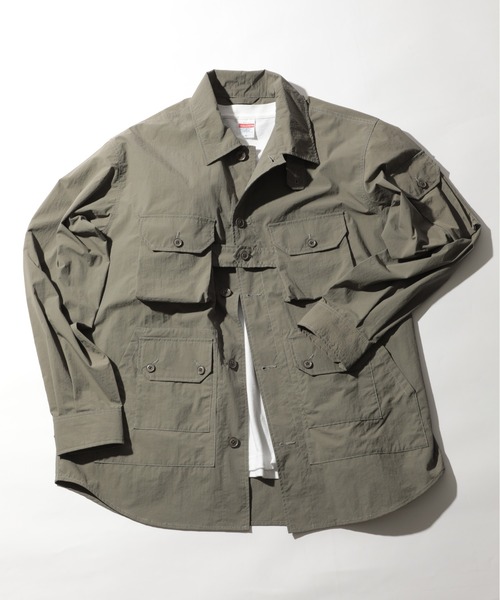 Amazon | [ジムマスター] 10ozストレッチデニムシャツカツラギ