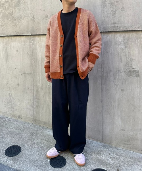 CIAOPANIC TYPY（チャオパニックティピー）の「【ユニセックス】アウトリンキングニットカーディガン（カーディガン/ボレロ・メンズ・チャコールグレー/アイボリー/オレンジ系その他・MEDIUM/LARGE）」の7枚目の写真