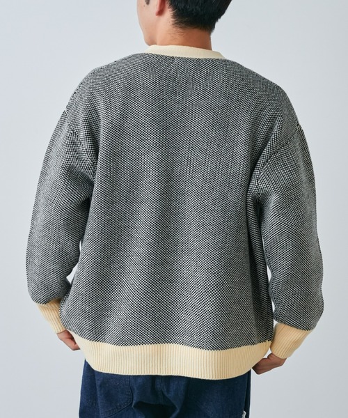 CIAOPANIC TYPY（チャオパニックティピー）の「【ユニセックス】アウトリンキングニットカーディガン（カーディガン/ボレロ・メンズ・チャコールグレー/アイボリー/オレンジ系その他・MEDIUM/LARGE）」の12枚目の写真