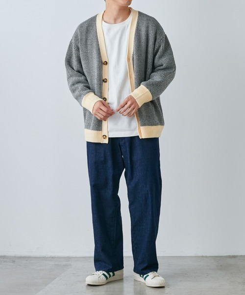 CIAOPANIC TYPY（チャオパニックティピー）の「【ユニセックス】アウトリンキングニットカーディガン（カーディガン/ボレロ・メンズ・チャコールグレー/アイボリー/オレンジ系その他・MEDIUM/LARGE）」の13枚目の写真