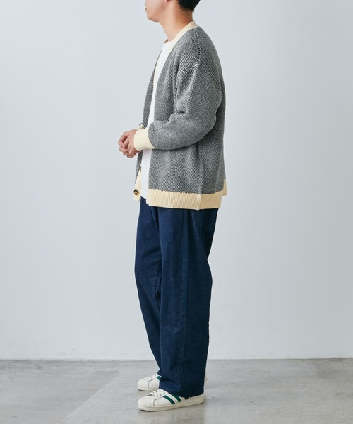 CIAOPANIC TYPY（チャオパニックティピー）の「【ユニセックス】アウトリンキングニットカーディガン（カーディガン/ボレロ・メンズ・チャコールグレー/アイボリー/オレンジ系その他・MEDIUM/LARGE）」の14枚目の写真