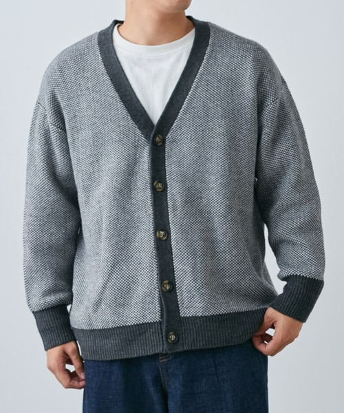 CIAOPANIC TYPY（チャオパニックティピー）の「【ユニセックス】アウトリンキングニットカーディガン（カーディガン/ボレロ・メンズ・チャコールグレー/アイボリー/オレンジ系その他・MEDIUM/LARGE）」の16枚目の写真