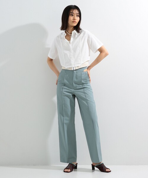 Ray BEAMS(レイビームス)の「Ray BEAMS / カットアウト ベルト パンツ(スラックス・レディース・ブルー/ブラック・1/0)」の16枚目の写真