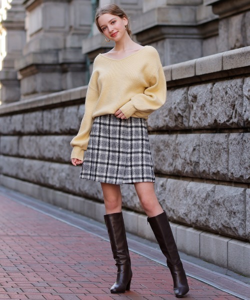 AND COUTURE（アンドクチュール）の「ウールシャギーチェックミニ