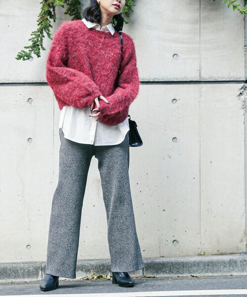 FREE'S MART（フリーズマート）の「ラメリブニットストレートパンツ（その他パンツ・レディース・ホワイト系その他/ブラック系その他・SMALL/MEDIUM）」の5枚目の写真