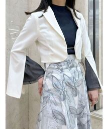 MERCURYDUO | 【セットアップ着用可】2WAYスリットスリーブマイクロ丈ジャケット(テーラードジャケット)