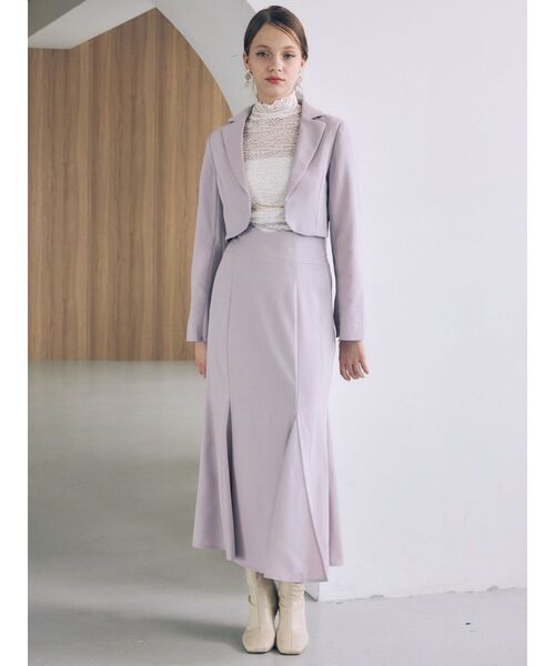 MERCURYDUO（マーキュリーデュオ）の「【セットアップ着用可】2WAYスリットスリーブマイクロ丈ジャケット（テーラードジャケット・レディース・ラベンダー/アイボリー・FREE）」の6枚目の写真