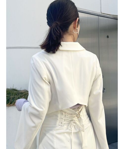 MERCURYDUO（マーキュリーデュオ）の「【セットアップ着用可】2WAYスリットスリーブマイクロ丈ジャケット（テーラードジャケット・レディース・ラベンダー/アイボリー・FREE）」の19枚目の写真