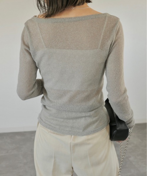 ボートネックシアーニット長袖トップス ボートネックシアーニット｜BOAT NECK SHEER KNITの通販｜regleam