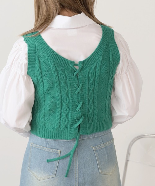 Chick（チック）の「CABLE KNIT VEST /ケーブル編みニットベスト