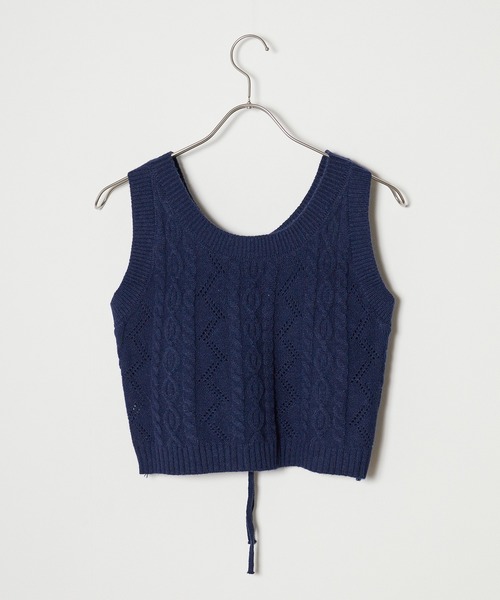 美品【nagonstans】cable knit vest ケーブルニットベスト GIUNON