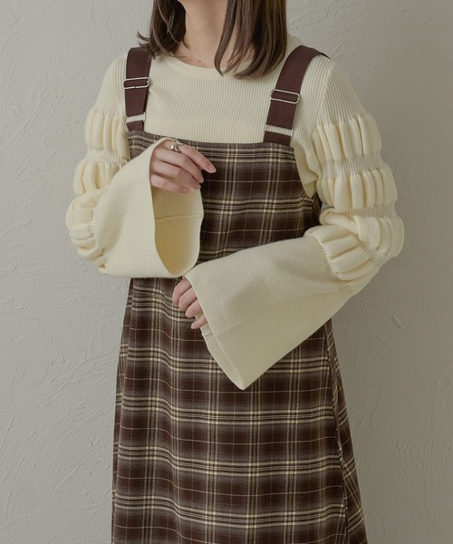 Ambre Neige（アンブルネージュ）の「モチモチフレアスリーブニット/【WEB/EC限定商品】（ニット/セーター・レディース・アイボリー/チャコールグレー/オレンジ系その他・FREE）」の21枚目の写真