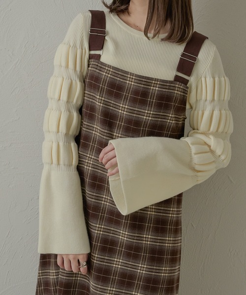 Ambre Neige（アンブルネージュ）の「モチモチフレアスリーブニット/【WEB/EC限定商品】（ニット/セーター・レディース・アイボリー/チャコールグレー/オレンジ系その他・FREE）」の22枚目の写真
