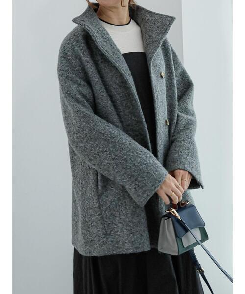 Apuweiser-riche スタンドミドルコート グレー Apuweiser-riche スタンドミドルコート グレー