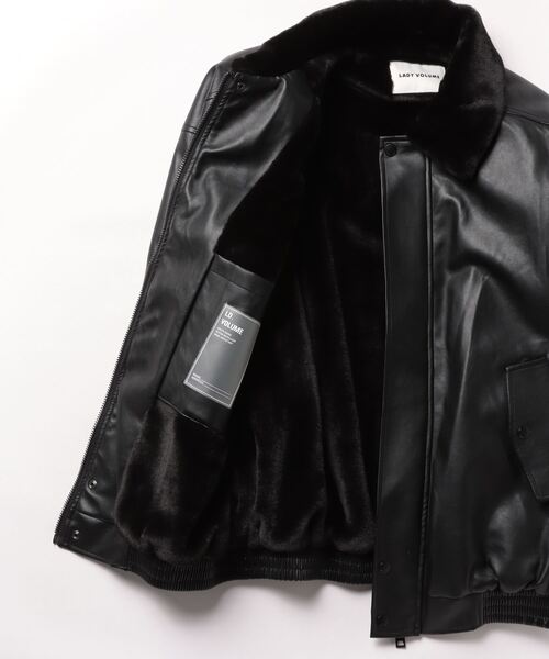 LADY VOLUME（レディーボリューム）の「Lady Volume／623 レザーボアジャケット　2991072（ブルゾン・レディース・ブラック/ボルドー・FREE）」の4枚目の写真