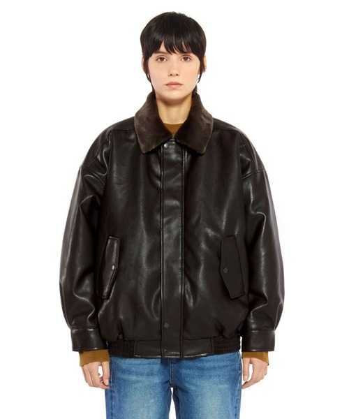 LADY VOLUME（レディーボリューム）の「Lady Volume／623 レザーボアジャケット　2991072（ブルゾン・レディース・ブラック/ボルドー・FREE）」の21枚目の写真